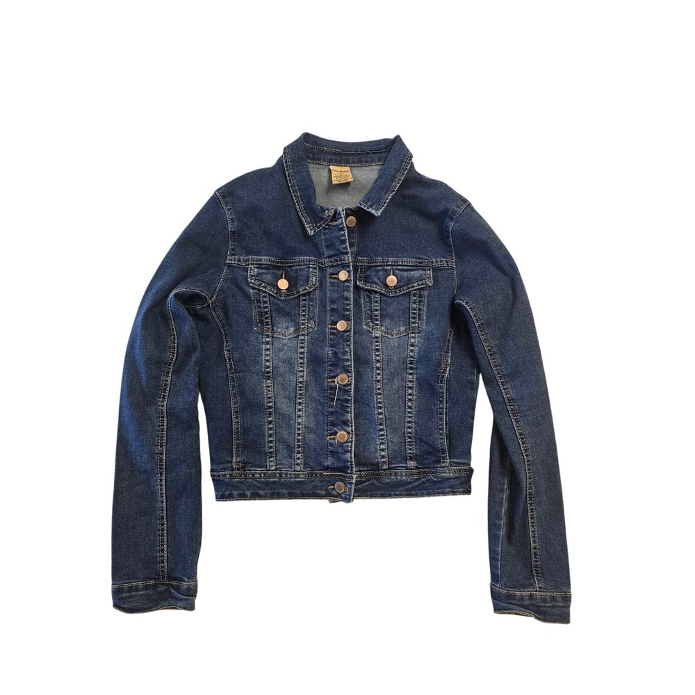Nina Rossi Womens Denim Jacket Dark Wash Stretch Cotton Trucker Blue 1051 Medium